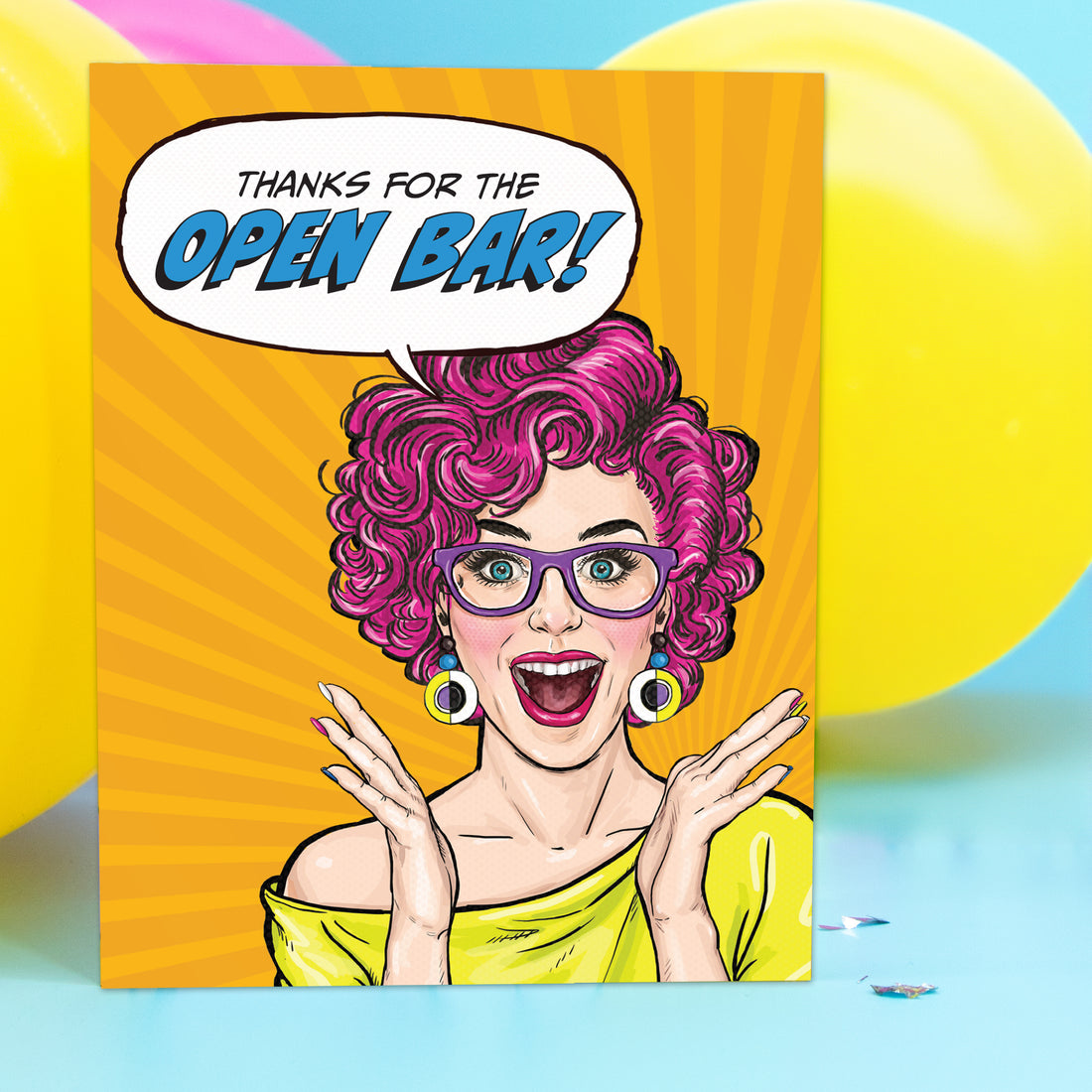 Greeting Card: Pop Life, Thanks for the Open Bar - Pack of 6