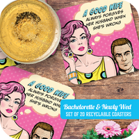 Coaster: Pop Life, A Good Wife Always Forgives her Husband When She's Wrong - Pack of 6