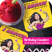 Coaster: Pop Life, The Best Cure for A Hangover is Being in Your 20's - Pack of 6