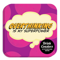 Coaster: Pop Life, Overthinking is my Superpower - Pack of 6