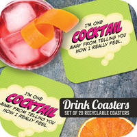 Coaster: Pop Life, I'm One Cocktail Away From Telling You - Pack of 6