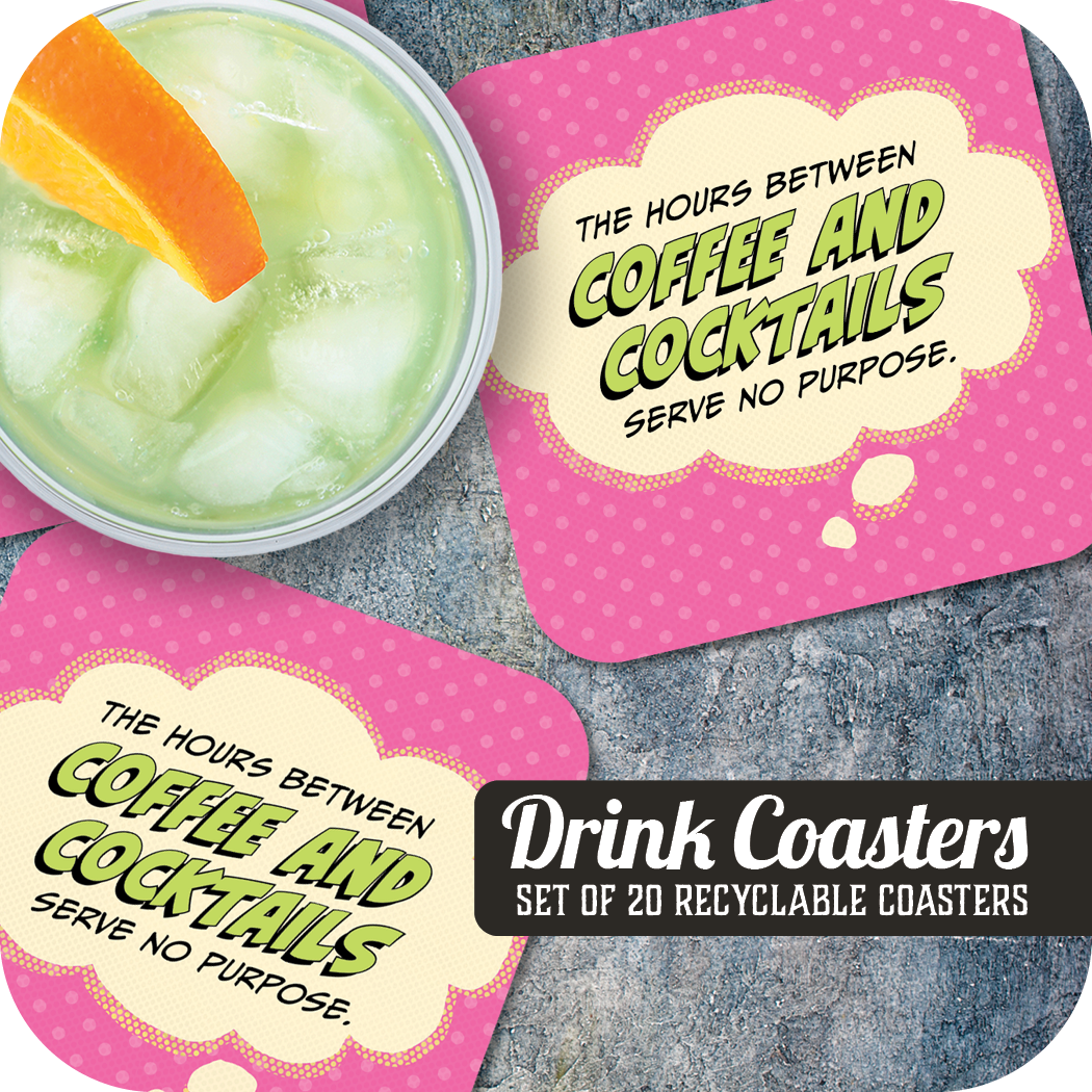 Coaster: Pop Life, The Hours Between Coffee and Cocktails - Pack of 6