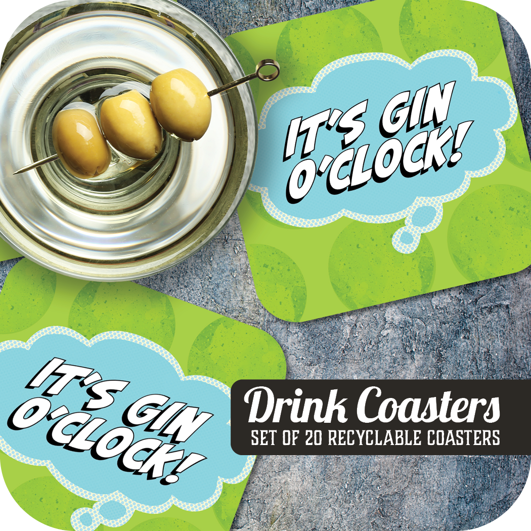 Coaster: Pop Life, It's Gin O'Clock - Pack of 6