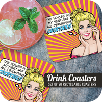 Coaster: Pop Life, The Voices in My Head Are All Demanding Cocktails - Pack of 6