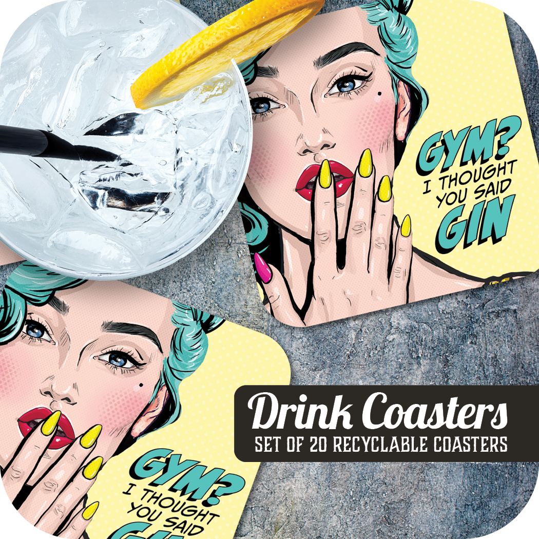 Coaster: Pop Life, Gym? I Thought you Said Gin - Pack of 6