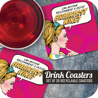 Coaster: Pop Life, Can Anyone Recommend a Good Breakfast Wine? - Pack of 6