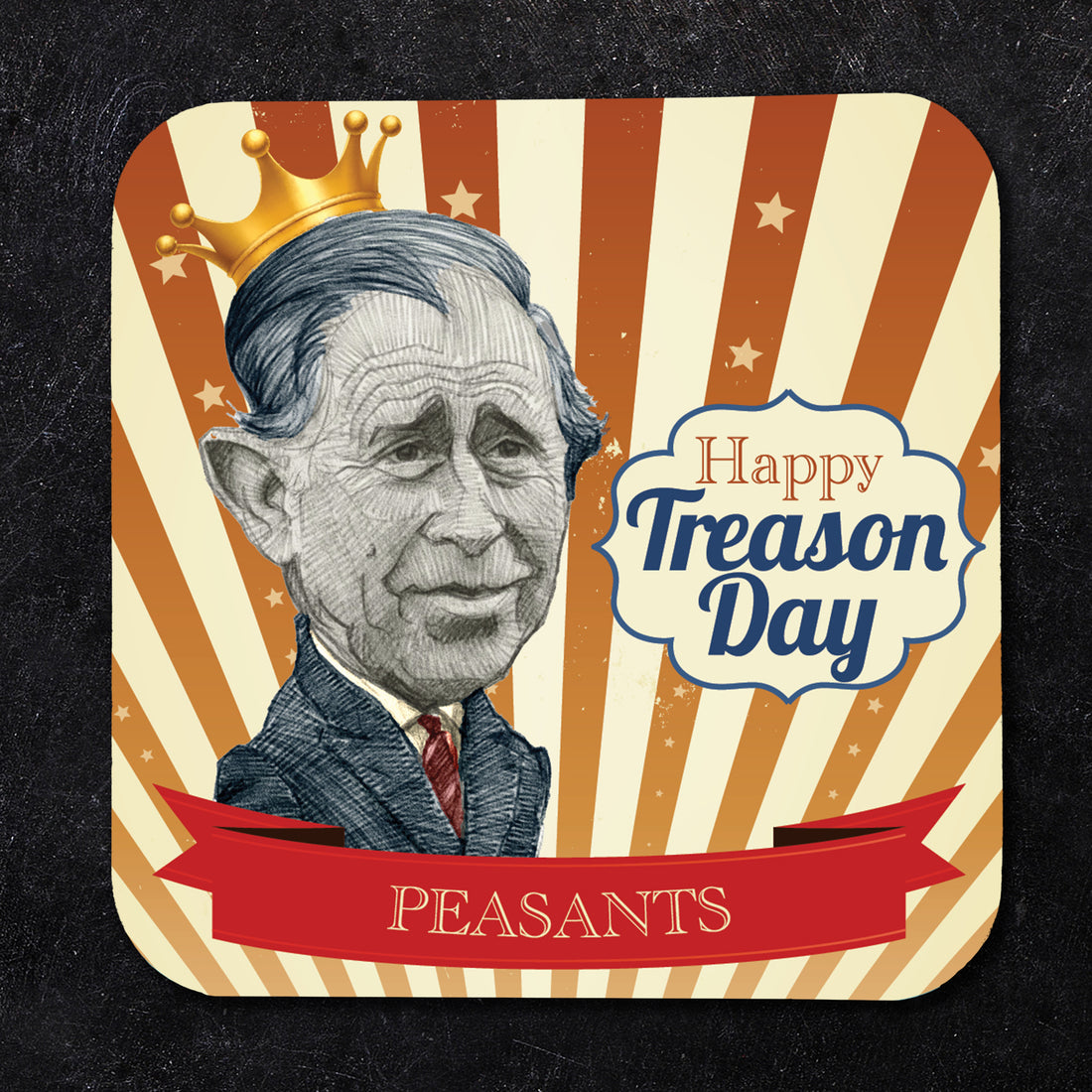 Coaster: Holiday, Happy Treason Day Peasants - Pack of 6