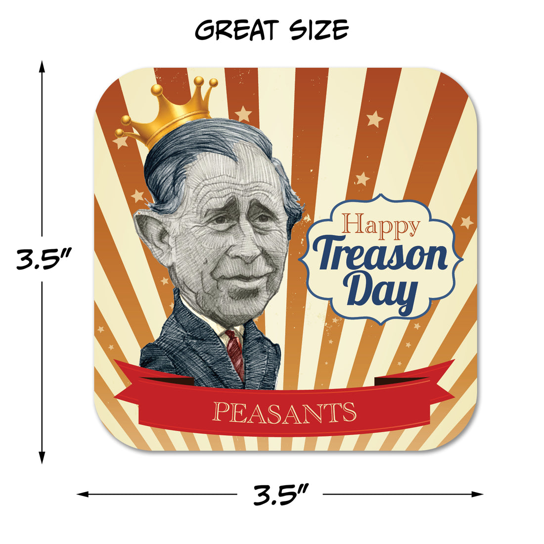 Coaster: Holiday, Happy Treason Day Peasants - Pack of 6