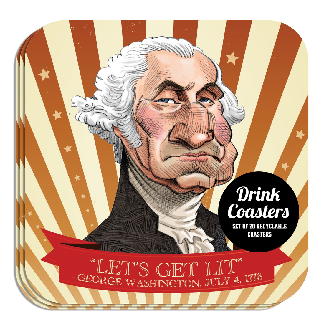 Coaster: Holiday, Let's Get Lit - Pack of 6