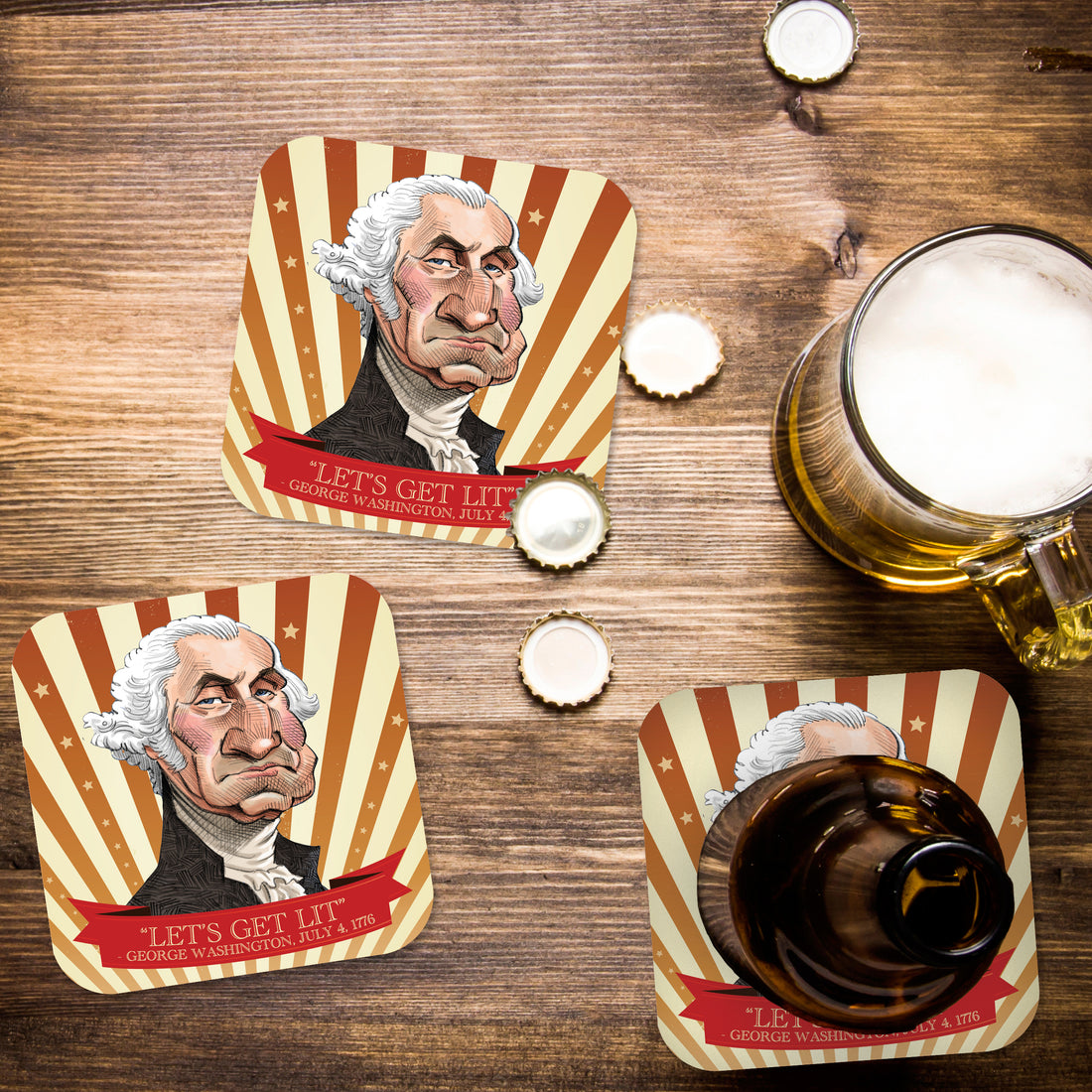 Coaster: Holiday, Let's Get Lit - Pack of 6