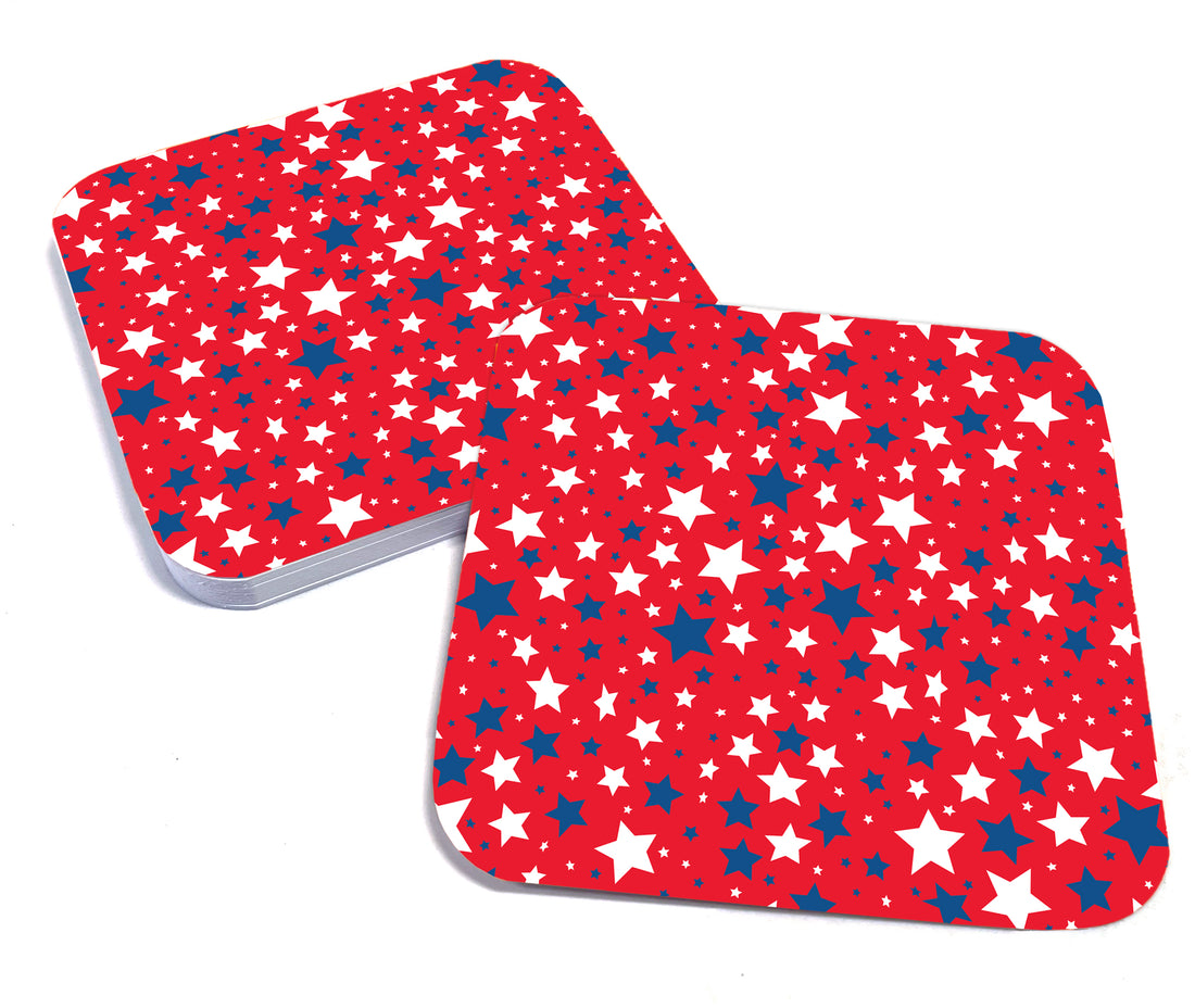 Coaster: Holiday, Red White and Blue Stars - Pack of 6