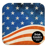 Coaster: Holiday, Rustic Flag - Pack of 6