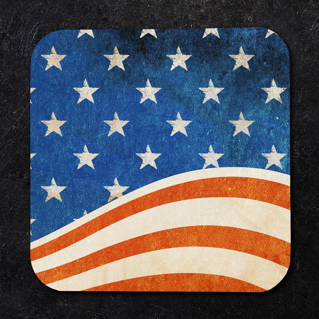 Coaster: Holiday, Rustic Flag - Pack of 6