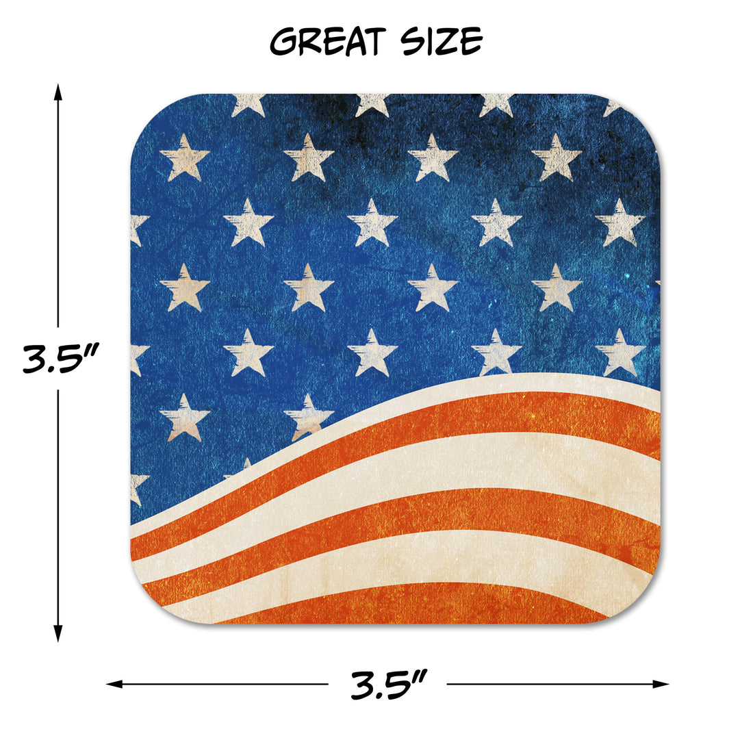 Coaster: Holiday, Rustic Flag - Pack of 6