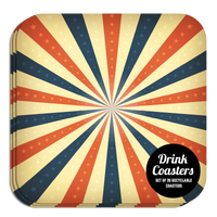 Coaster: Holiday, Red White and Blue Starburst Pattern - Pack of 6