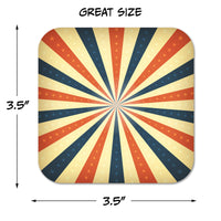 Coaster: Holiday, Red White and Blue Starburst Pattern - Pack of 6
