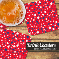 Coaster: Holiday, Red White and Blue Stars - Pack of 6