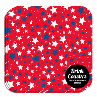 Coaster: Holiday, Red White and Blue Stars - Pack of 6
