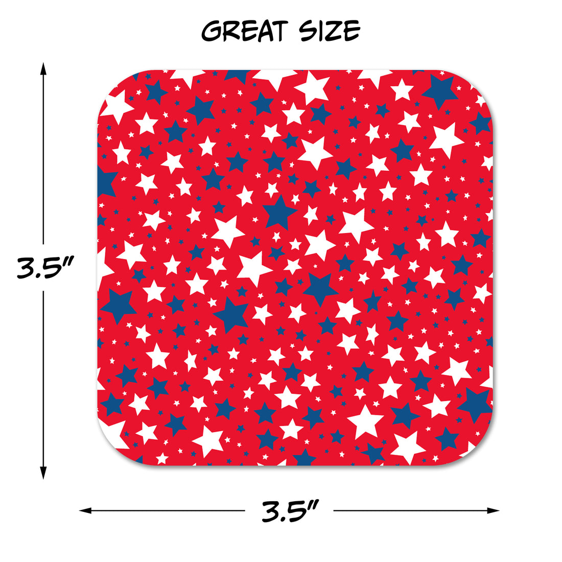 Coaster: Holiday, Red White and Blue Stars - Pack of 6