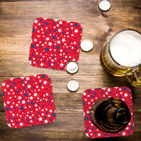 Coaster: Holiday, Red White and Blue Stars - Pack of 6