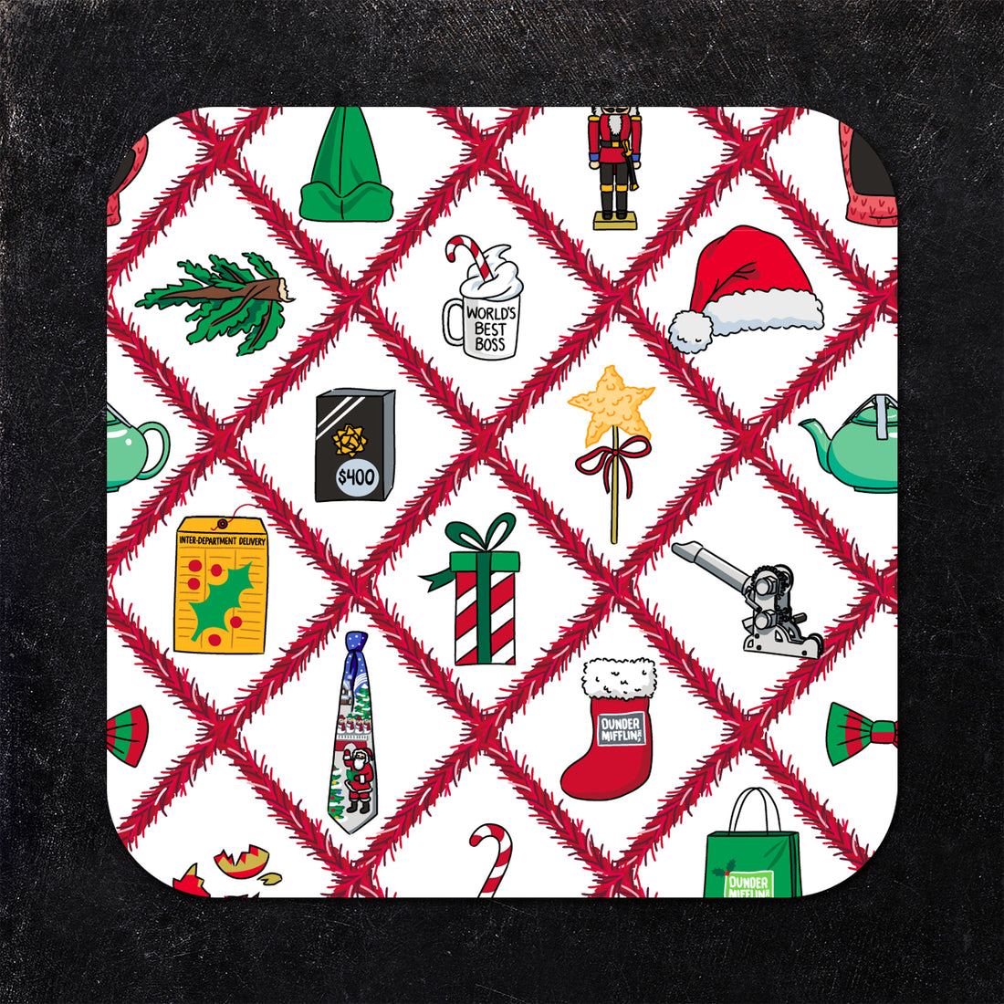 Coaster: The Office, The Office Holiday Coaster Set of 5 - Pack of 6