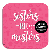 Coaster: Holiday, Galentines Sisters Before Misters - Pack of 6