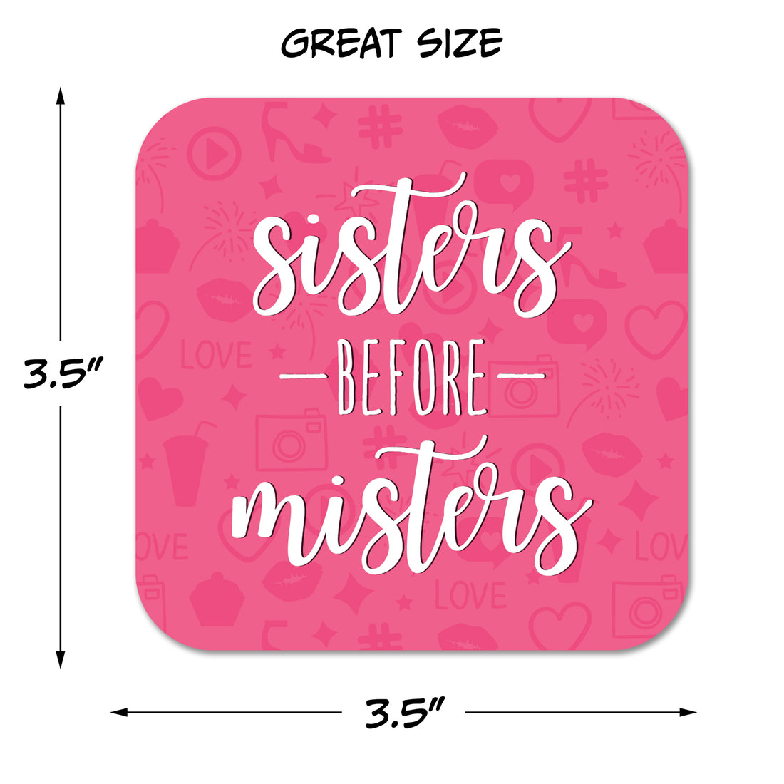 Coaster: Holiday, Galentines Sisters Before Misters - Pack of 6