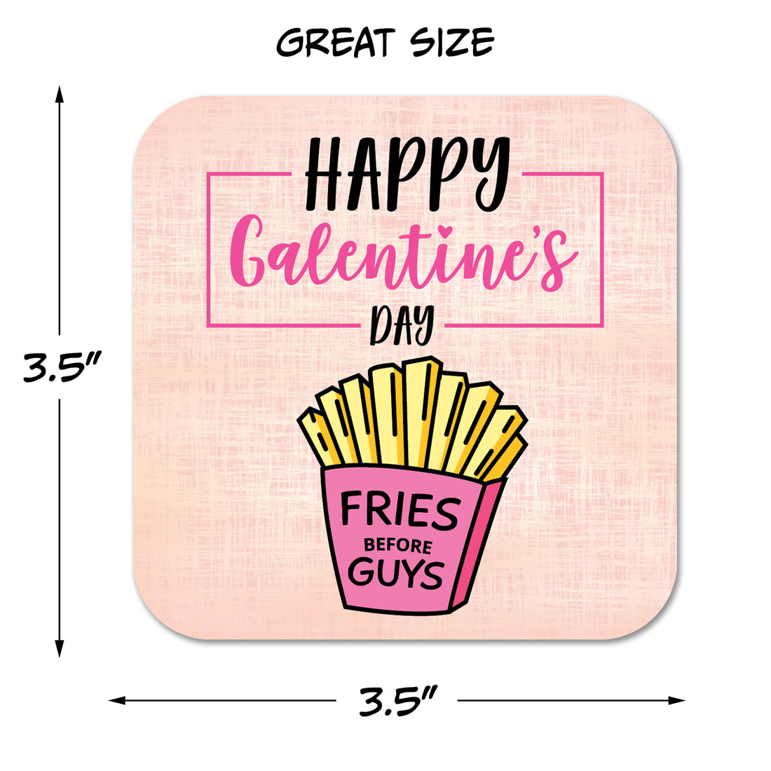Coaster: Holiday, Galentines Fries Before Guys - Pack of 6
