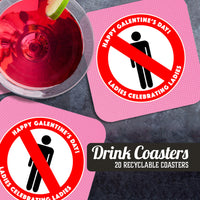 Coaster: Holiday, Galentines Ladies Celebrating Ladies - Pack of 6