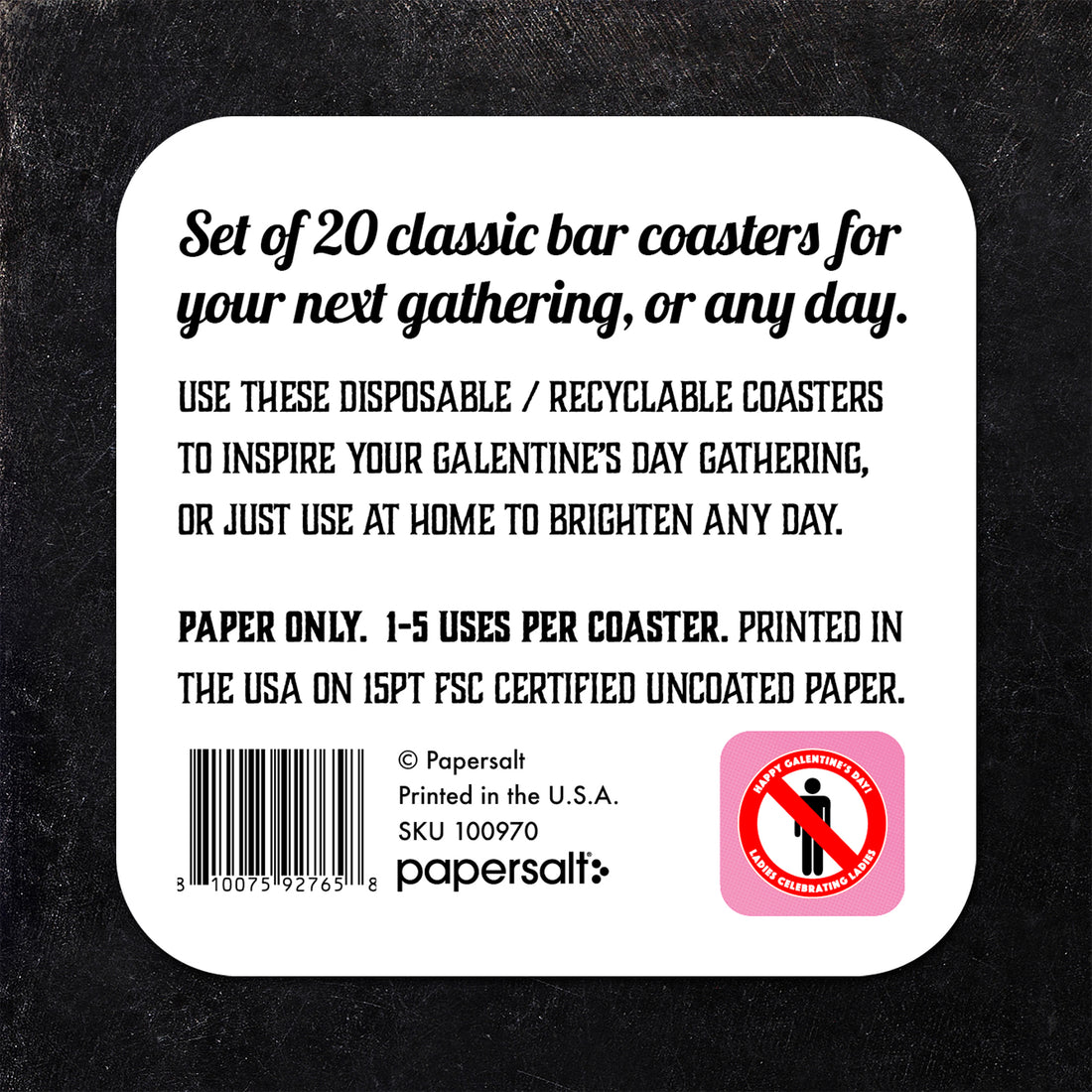Coaster: Holiday, Galentines Ladies Celebrating Ladies - Pack of 6