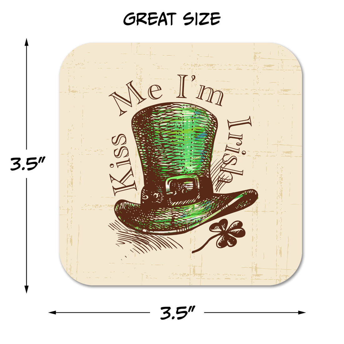 Coaster: Holiday, St. Patricks Kiss Me I'm Irish - Pack of 6