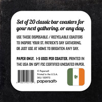 Coaster: Holiday, St. Patricks Irish Flag and Clover - Pack of 6