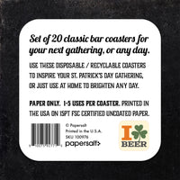 Coaster: Holiday, St. Patricks I Love Beer - Pack of 6