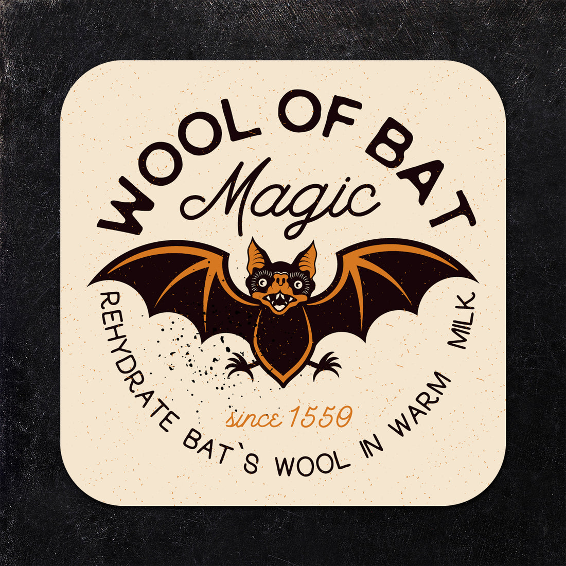 Coaster: Holiday, Halloween Witch Poison Bat Crow Set - Pack of 6