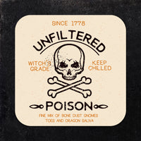 Coaster: Holiday, Halloween Witch Poison Bat Crow Set - Pack of 6