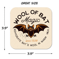 Coaster: Holiday, Halloween Witch Poison Bat Crow Set - Pack of 6