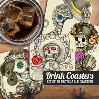 Coaster: Holiday, Day of the Dead Skeletons - Pack of 6