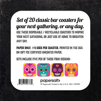 Coaster: Holiday, Day of the Dead Skulls - Pack of 6