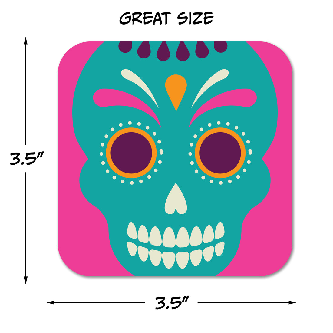 Coaster: Holiday, Day of the Dead Skulls - Pack of 6