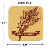 Coaster: Holiday, Thanksgiving Give Thanks - Pack of 6