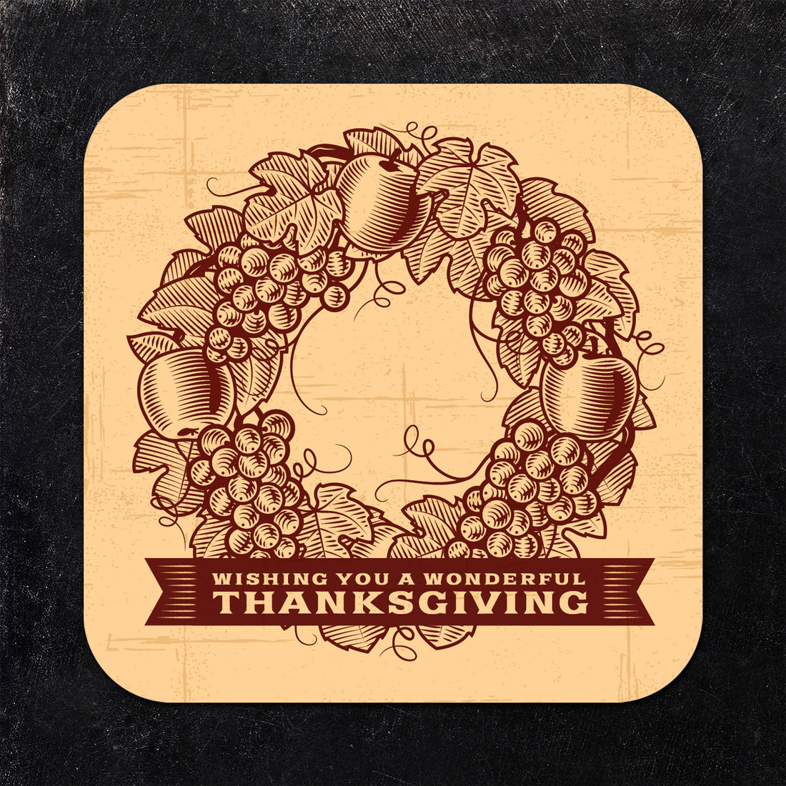 Coaster: Holiday, Thanksgiving Wishing You a Wonderful Thanksgiving - Pack of 6