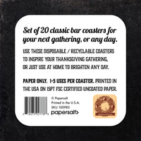 Coaster: Holiday, Thanksgiving Wishing You a Wonderful Thanksgiving - Pack of 6