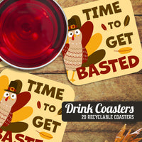 Coaster: Holiday, Thanksgiving Time to Get Basted - Pack of 6