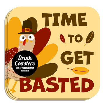 Coaster: Holiday, Thanksgiving Time to Get Basted - Pack of 6