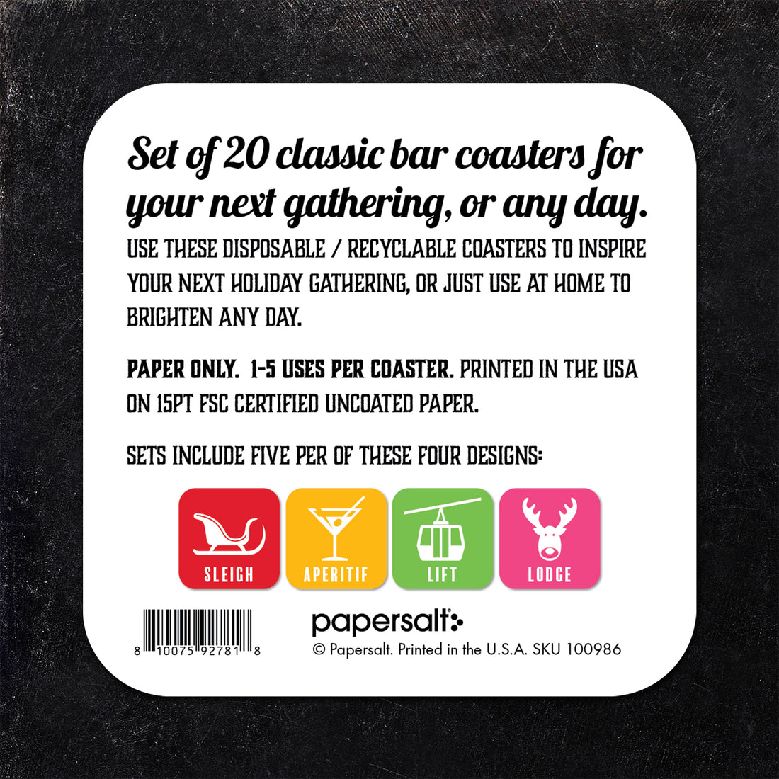 Coaster: Holiday, Sleigh Apertif Lift Lodge - Pack of 6