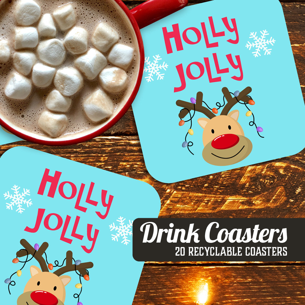 Coaster: Holiday, Christmas Holly Jolly - Pack of 6