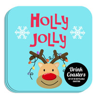 Coaster: Holiday, Christmas Holly Jolly - Pack of 6