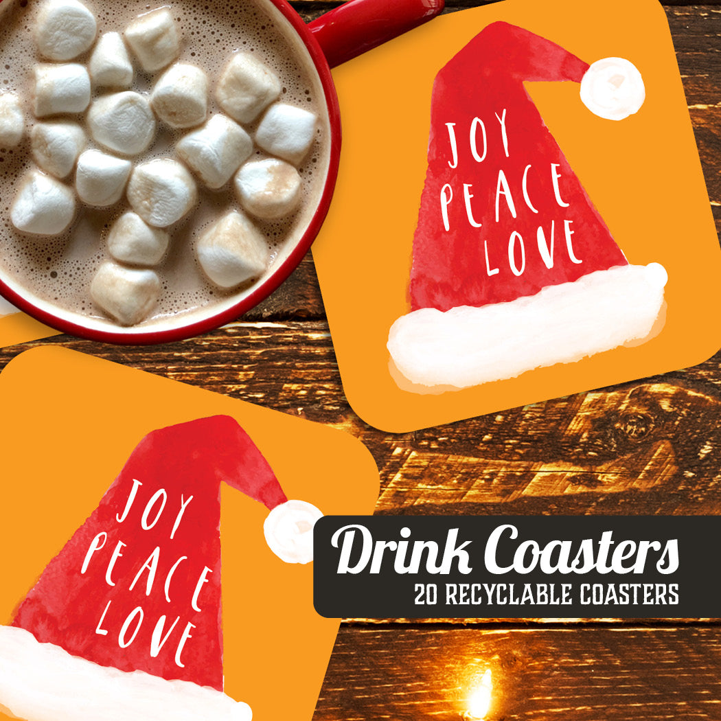 Coaster: Holiday, Christmas Joy Peace Love - Pack of 6