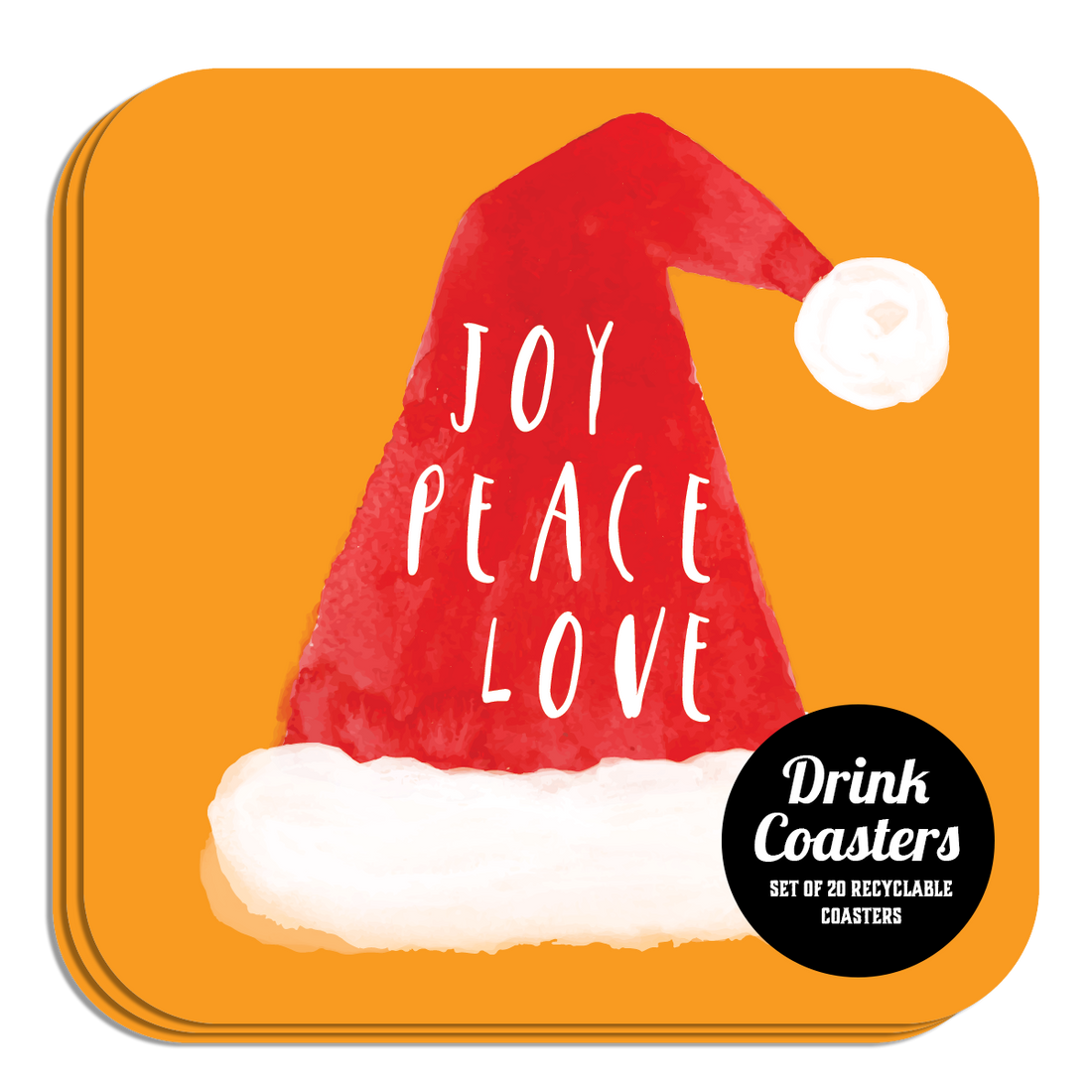 Coaster: Holiday, Christmas Joy Peace Love - Pack of 6