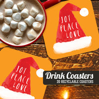 Coaster: Holiday, Christmas Joy Peace Love - Pack of 6